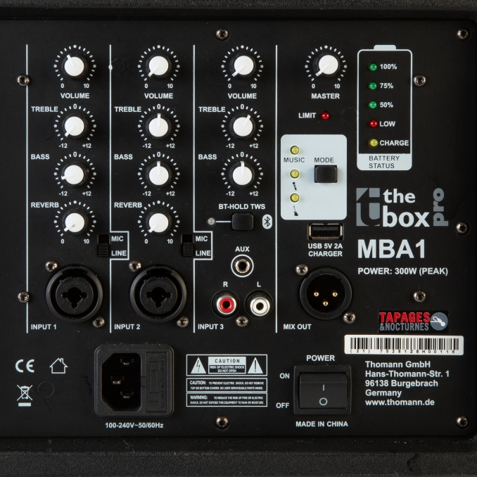 THOMANN MBA1 Enceinte Active Bluetooth 150W sur batterie