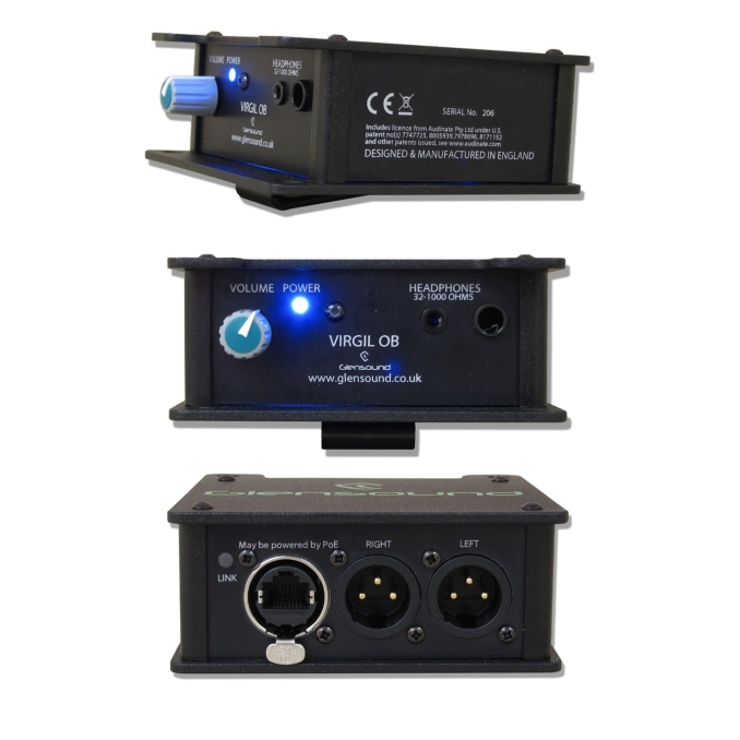 DANTE/ AES67 Headphone amplifier with local analogue outputs