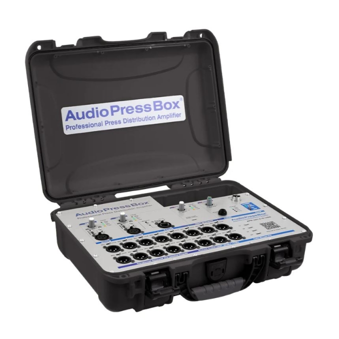 Professional portable, active, press box DANTE AUDIOPRESSBOX 